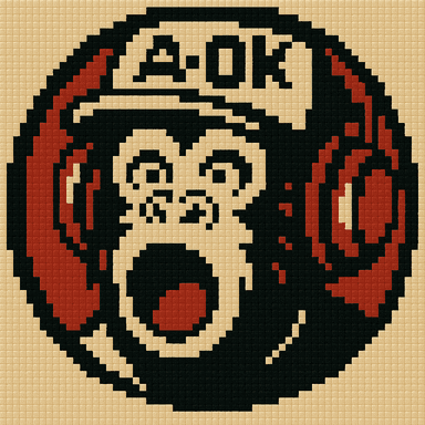 Pixel-art A-OK ape