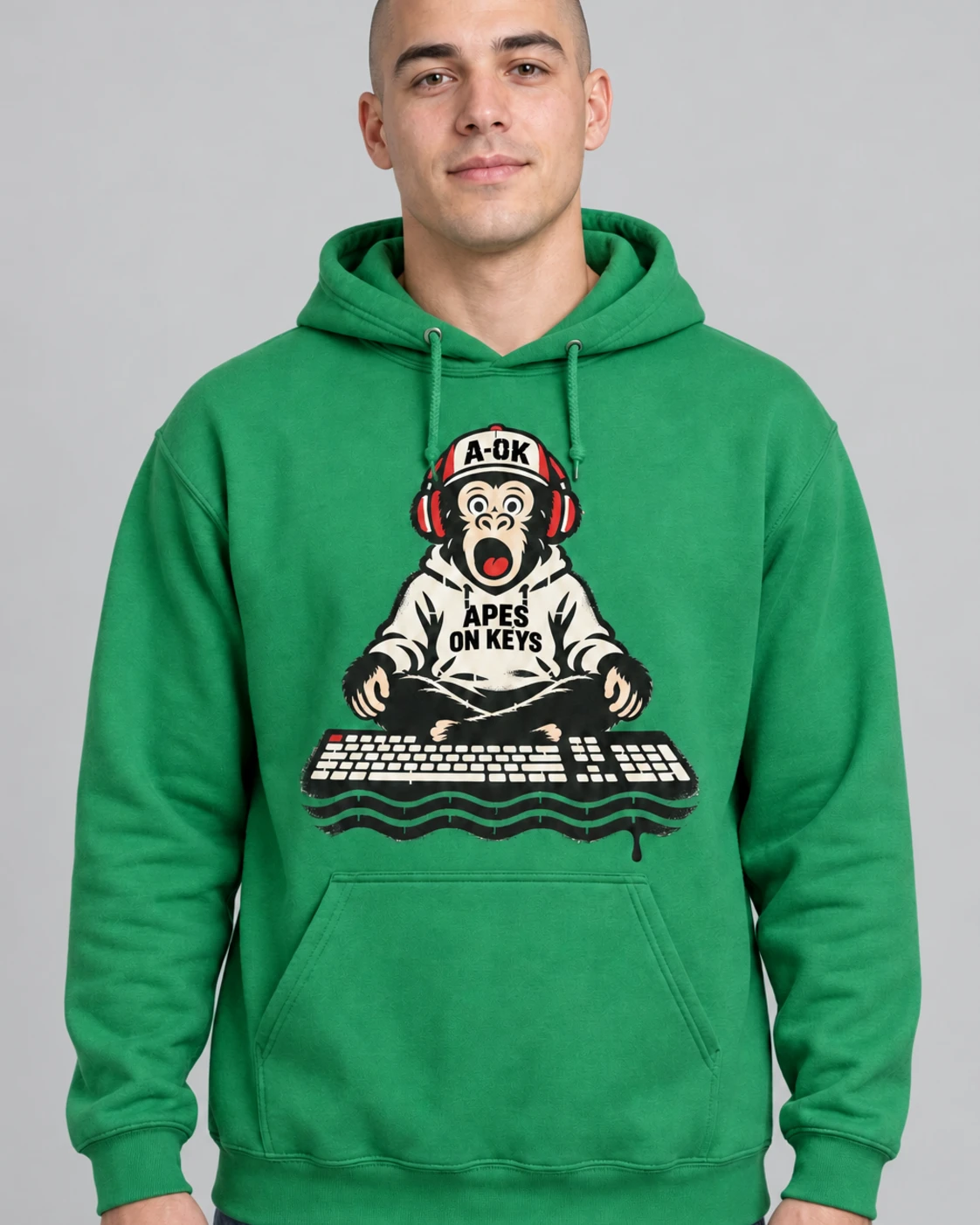 Green A-OK Drift Hoodie, worn by a model