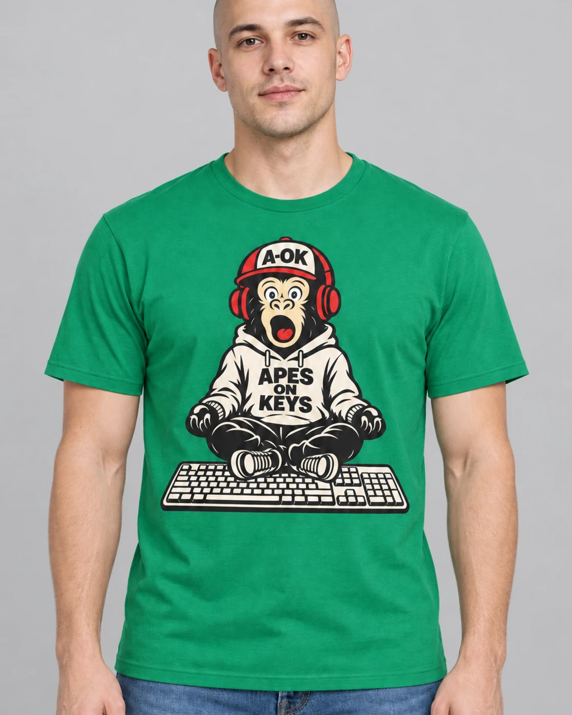 Green A-OK Drift Tee, worn by a model