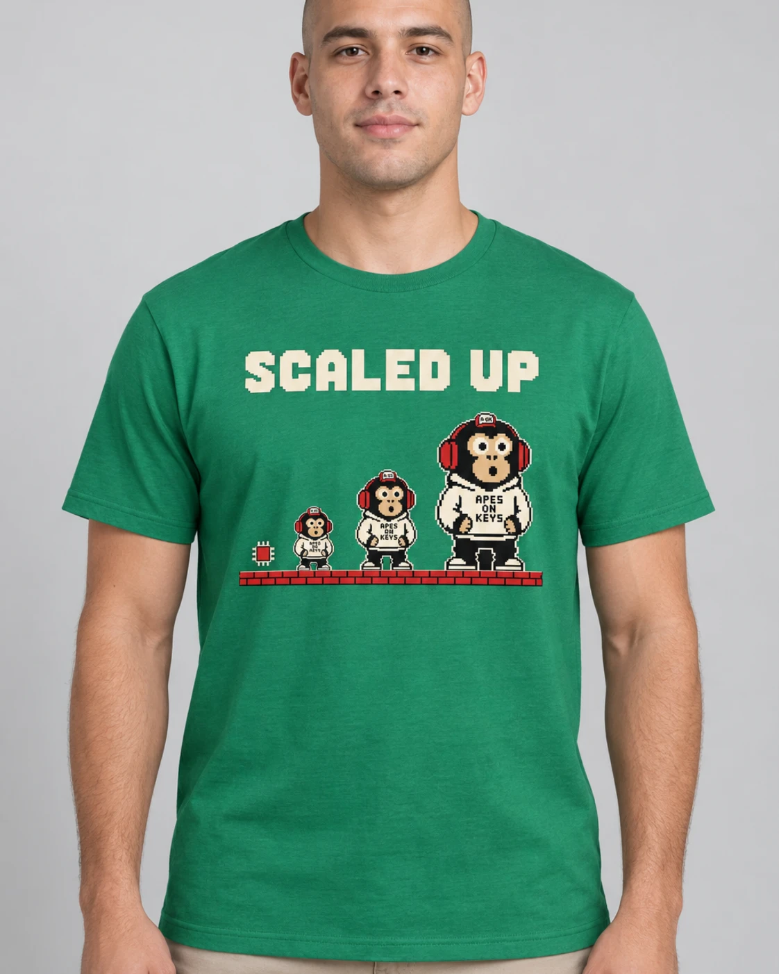 Green A-OK Scaled Up Tee, worn by a model
