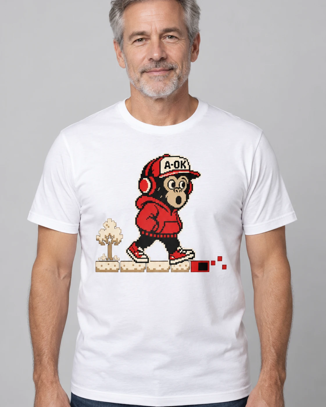 White A-OK World Model Tee, worn by a model